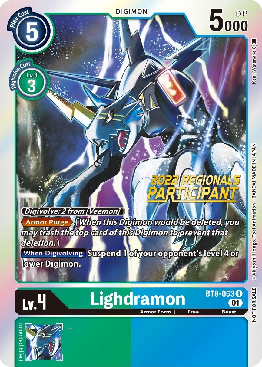 Lighdramon [BT8-053] (2022 Championship Offline Regional) (Online Participant) [New Awakening Promos] | Clutch Gaming