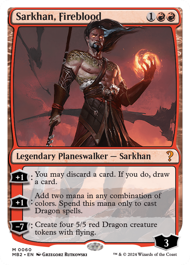 Sarkhan, Fireblood (White Border) [Mystery Booster 2] | Clutch Gaming