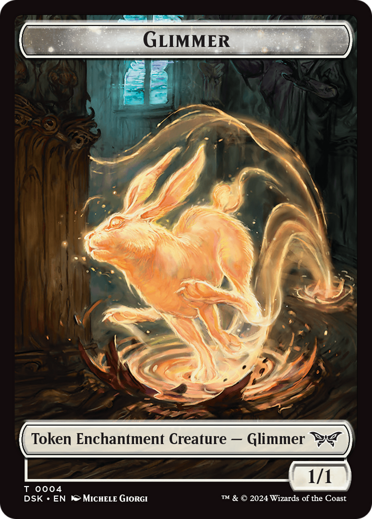 Glimmer // Manifest Double-Sided Token [Duskmourn: House of Horror Tokens] | Clutch Gaming
