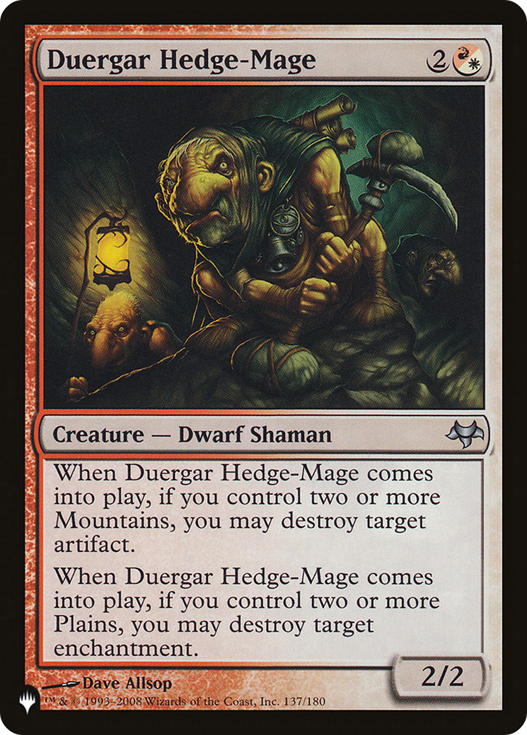 Duergar Hedge-Mage [The List Reprints] | Clutch Gaming