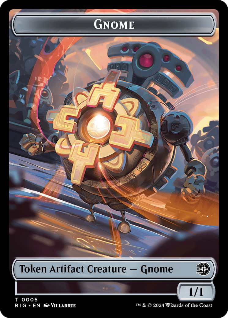 Mercenary // Gnome Double-Sided Token [Outlaws of Thunder Junction Tokens] | Clutch Gaming