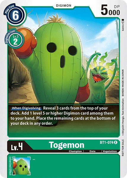 Togemon [BT1-074] (Official Tournament Pack Vol.3) [Release Special Booster Promos] | Clutch Gaming