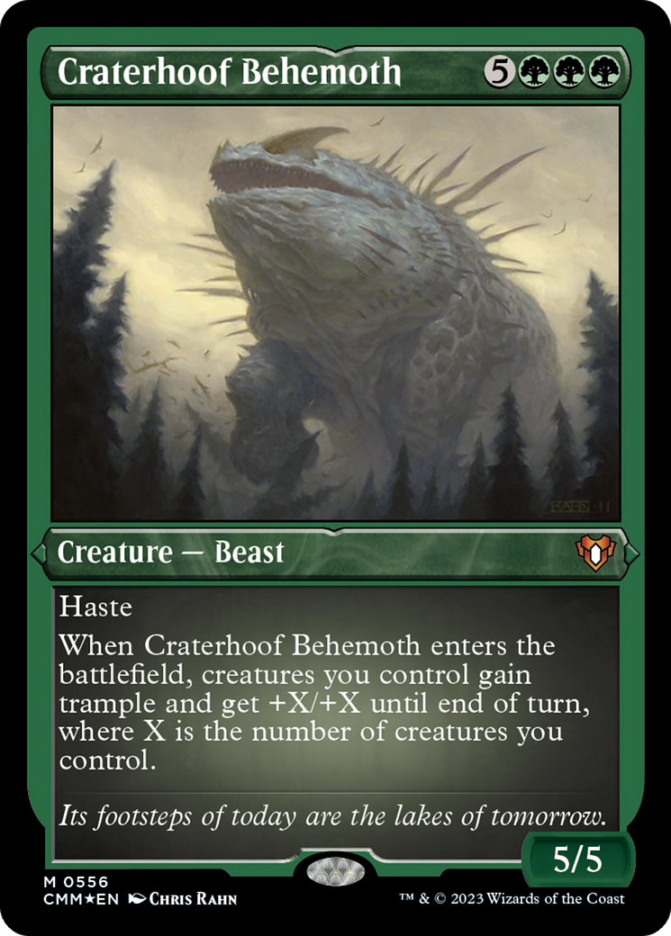 Craterhoof Behemoth (Foil Etched) [Commander Masters] | Clutch Gaming