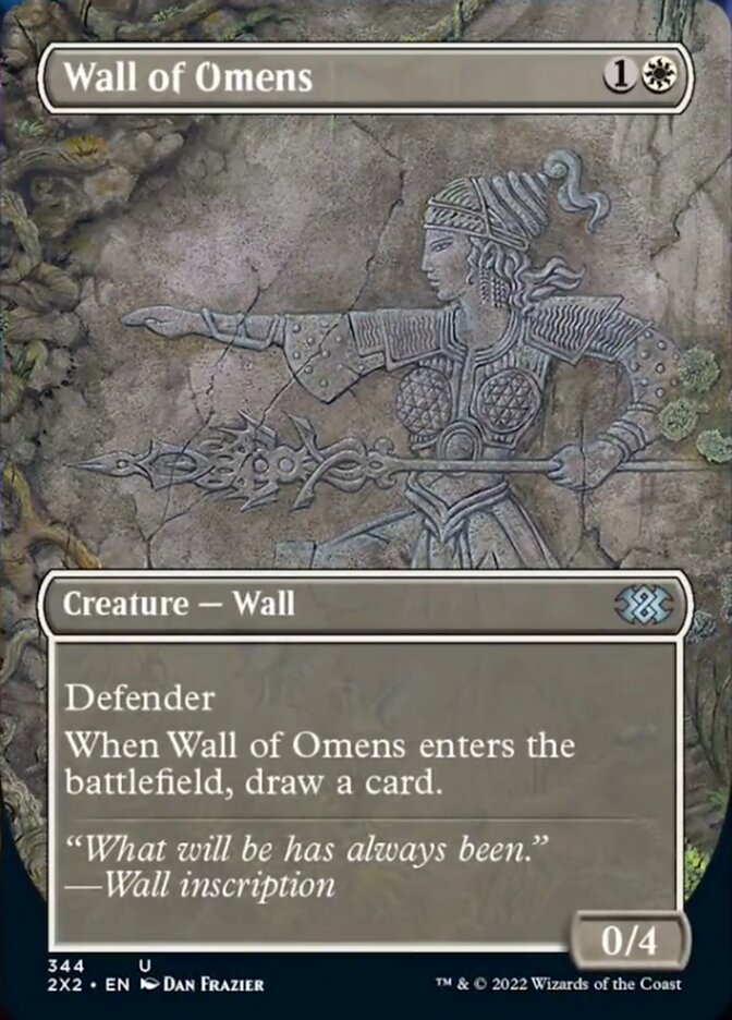 Wall of Omens (Borderless Alternate Art) [Double Masters 2022] | Clutch Gaming