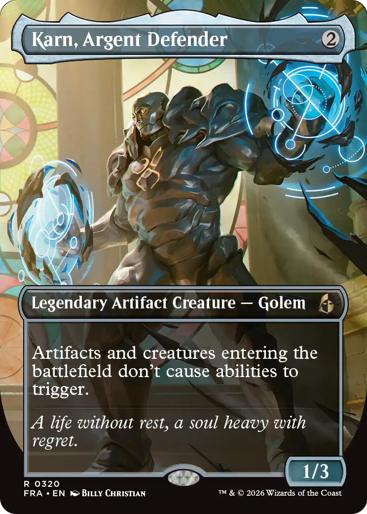 Karn, Argent Defender (Borderless) [Reality Fracture] | Clutch Gaming
