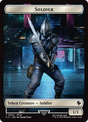 Soldier // Rebel Double-Sided Token (Surge Foil) [FINAL FANTASY Commander Tokens] | Clutch Gaming