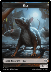 Rat // Blood Double-Sided Token [Outlaws of Thunder Junction Commander Tokens] | Clutch Gaming