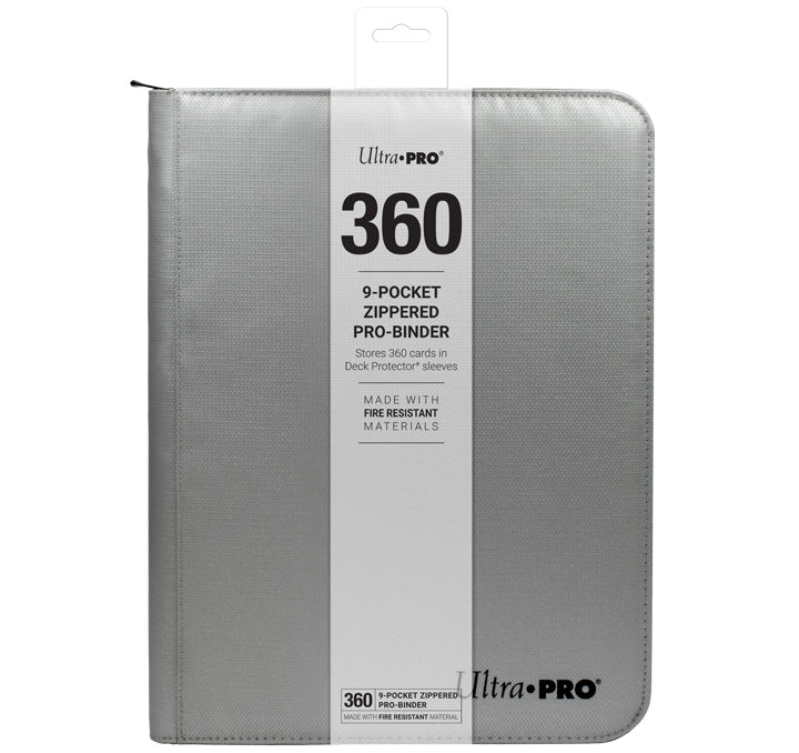 Ultra PRO: 9-Pocket Zippered PRO-Binder (Silver) | Clutch Gaming