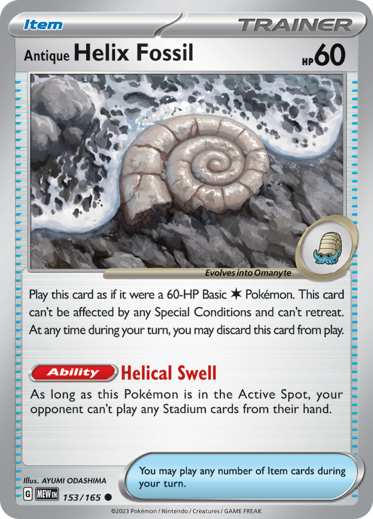 Antique Helix Fossil (153/165) [Scarlet & Violet: 151] | Clutch Gaming