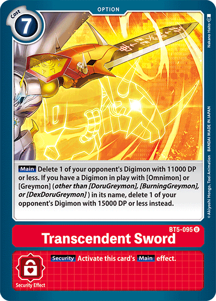 Transcendent Sword [BT5-095] [Battle of Omni] | Clutch Gaming