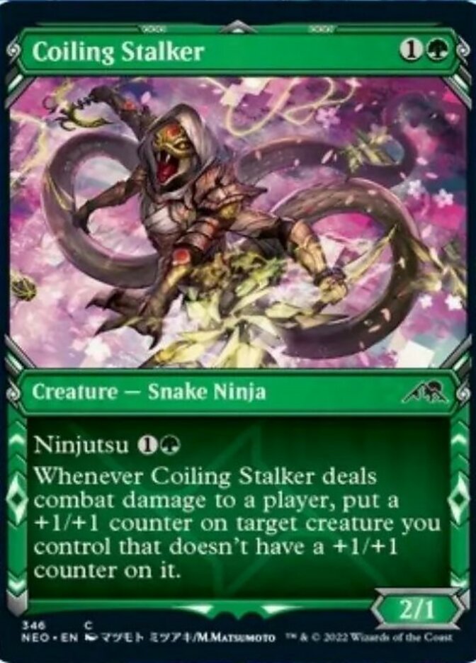 Coiling Stalker (Showcase Ninja) [Kamigawa: Neon Dynasty] | Clutch Gaming