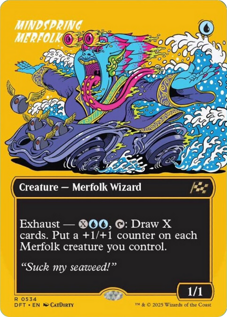 Mindspring Merfolk (Borderless) (First-Place Foil) [Aetherdrift] | Clutch Gaming