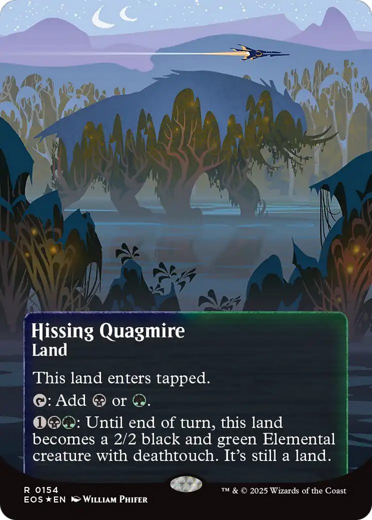 Hissing Quagmire (0154) (Borderless) (Galaxy Foil) [Edge of Eternities: Stellar Sights] | Clutch Gaming