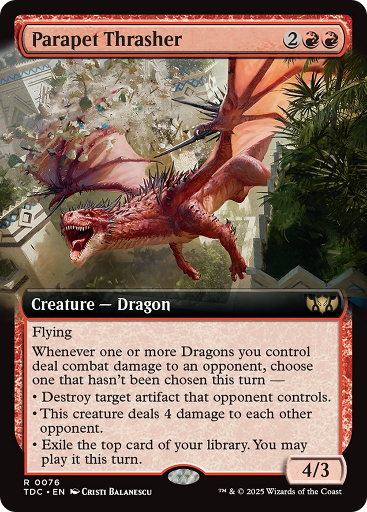 Parapet Thrasher (Extended Art) [Tarkir: Dragonstorm Commander] | Clutch Gaming