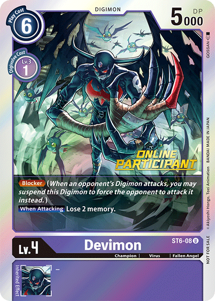 Devimon [ST6-08] (Online Participant) [Starter Deck: Venomous Violet Promos] | Clutch Gaming