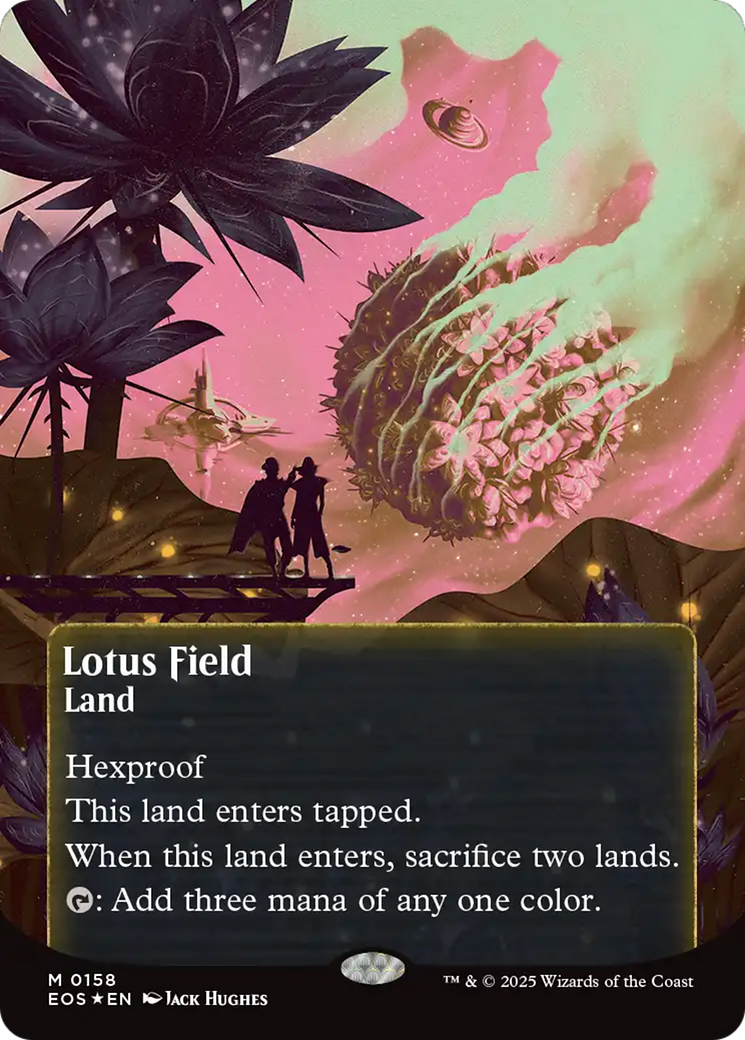 Lotus Field (0158) (Borderless) (Galaxy Foil) [Edge of Eternities: Stellar Sights] | Clutch Gaming