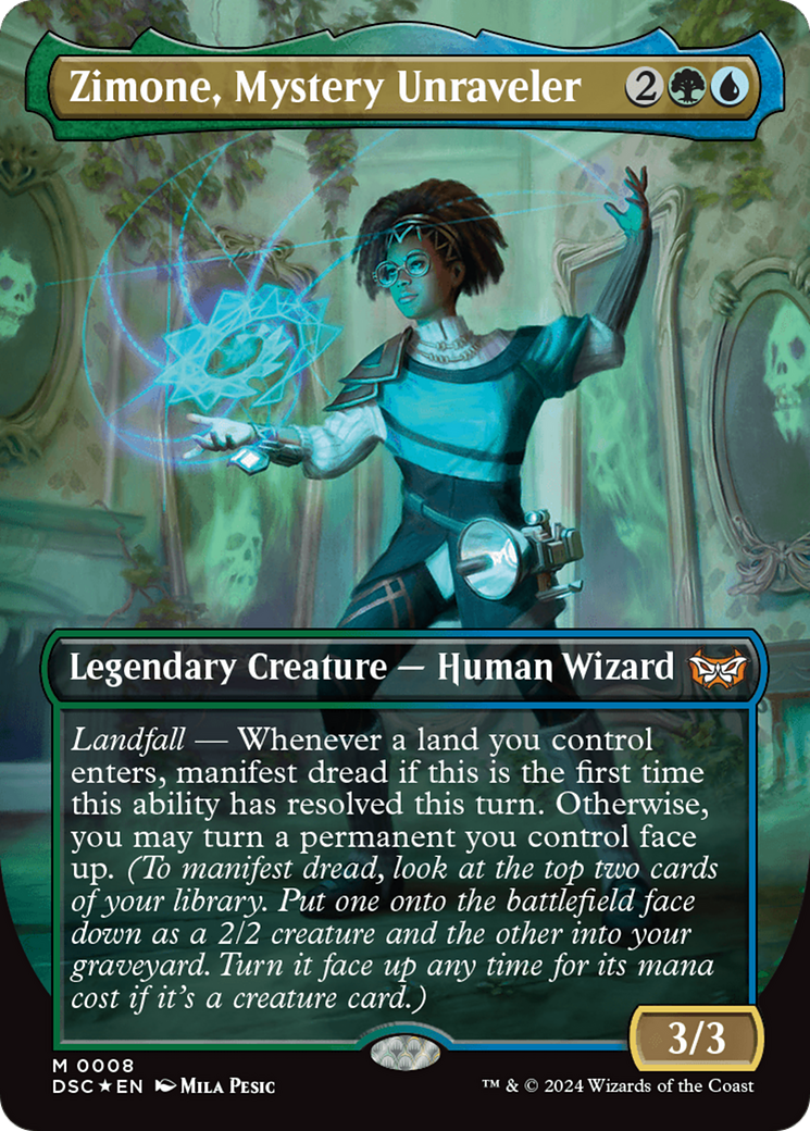 Zimone, Mystery Unraveler (Borderless) [Duskmourn: House of Horror Commander] | Clutch Gaming