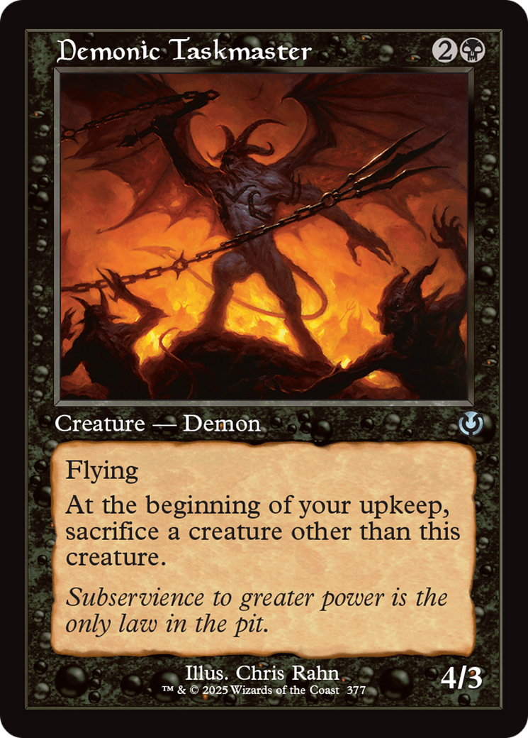 Demonic Taskmaster (Retro Frame) [Innistrad Remastered] | Clutch Gaming