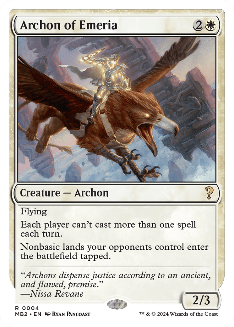 Archon of Emeria (White Border) [Mystery Booster 2] | Clutch Gaming