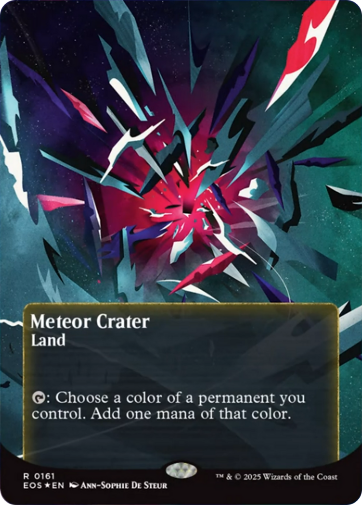 Meteor Crater (0161) (Borderless) (Galaxy Foil) [Edge of Eternities: Stellar Sights] | Clutch Gaming