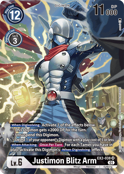 Justimon Blitz Arm [EX2-038] (Alternate Art) [Digital Hazard] | Clutch Gaming