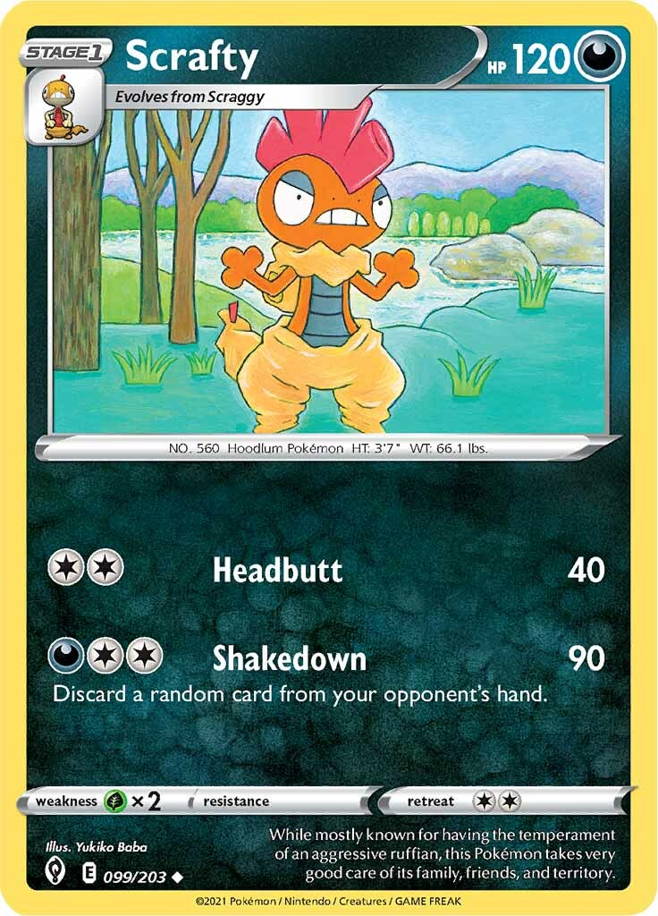 Scrafty (099/203) [Sword & Shield: Evolving Skies] | Clutch Gaming