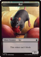 Elf Warrior // Rat (0030) Double-Sided Token [Foundations Tokens] | Clutch Gaming