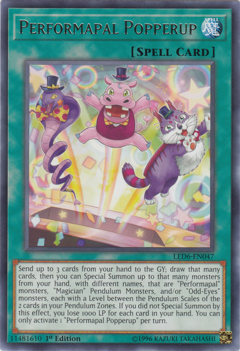 Performapal Popperup [LED6-EN047] Rare | Clutch Gaming
