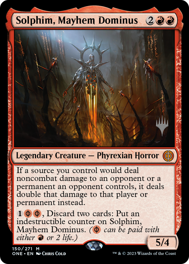 Solphim, Mayhem Dominus (Promo Pack) [Phyrexia: All Will Be One Promos] | Clutch Gaming