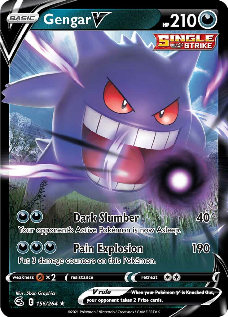 Gengar V (156/264) [Sword & Shield: Fusion Strike] | Clutch Gaming