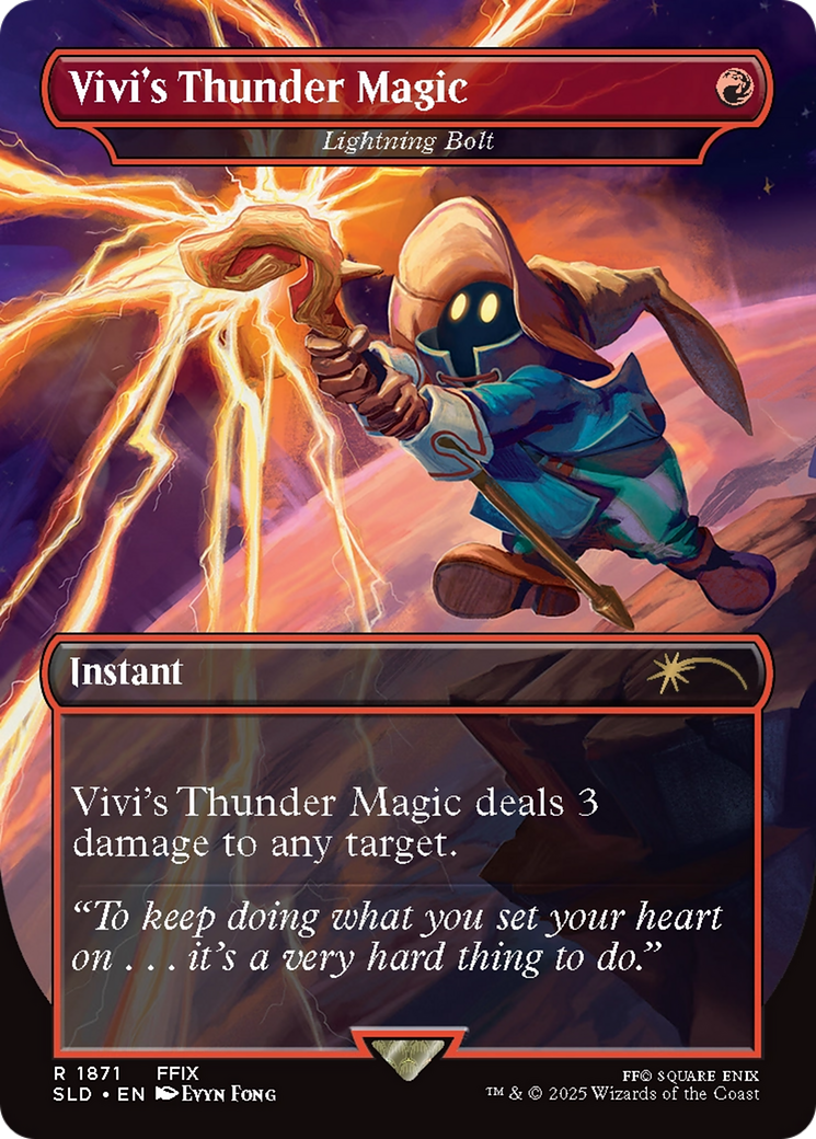 Vivi's Thunder Magic - Lightning Bolt (Rainbow Foil) [Secret Lair Drop Series] | Clutch Gaming