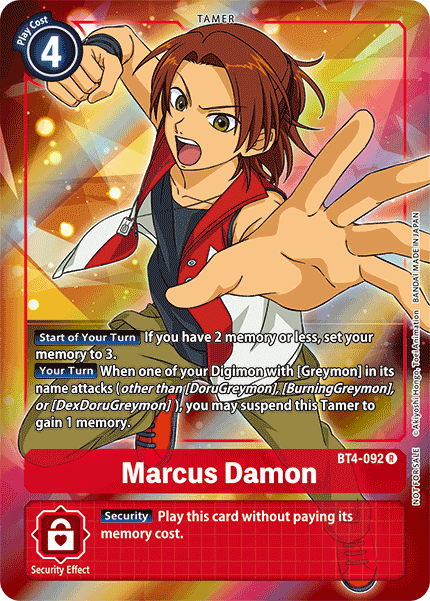 Marcus Damon [BT4-092] (Buy-A-Box Promo) [Great Legend Promos] | Clutch Gaming