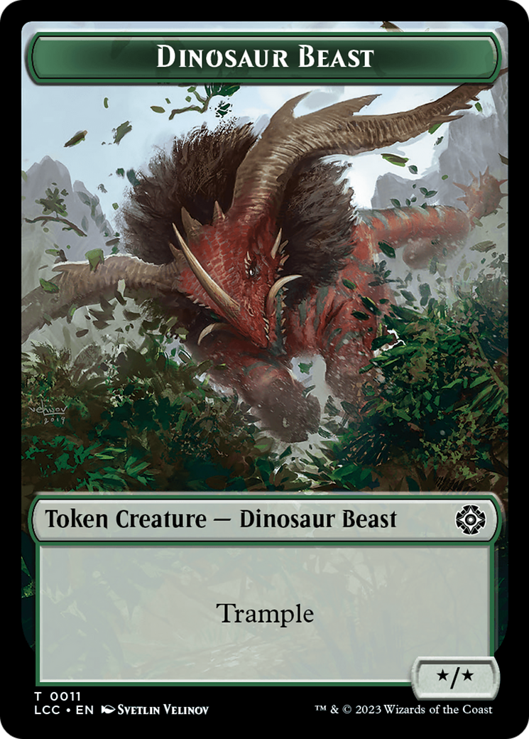 Dinosaur Beast // Dinosaur Double-Sided Token [The Lost Caverns of Ixalan Commander Tokens] | Clutch Gaming