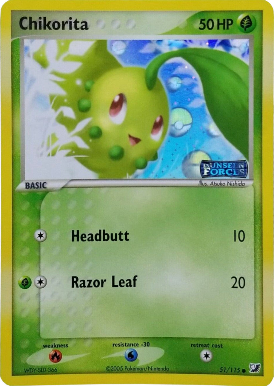 Chikorita (51/115) (Stamped) [EX: Unseen Forces] | Clutch Gaming