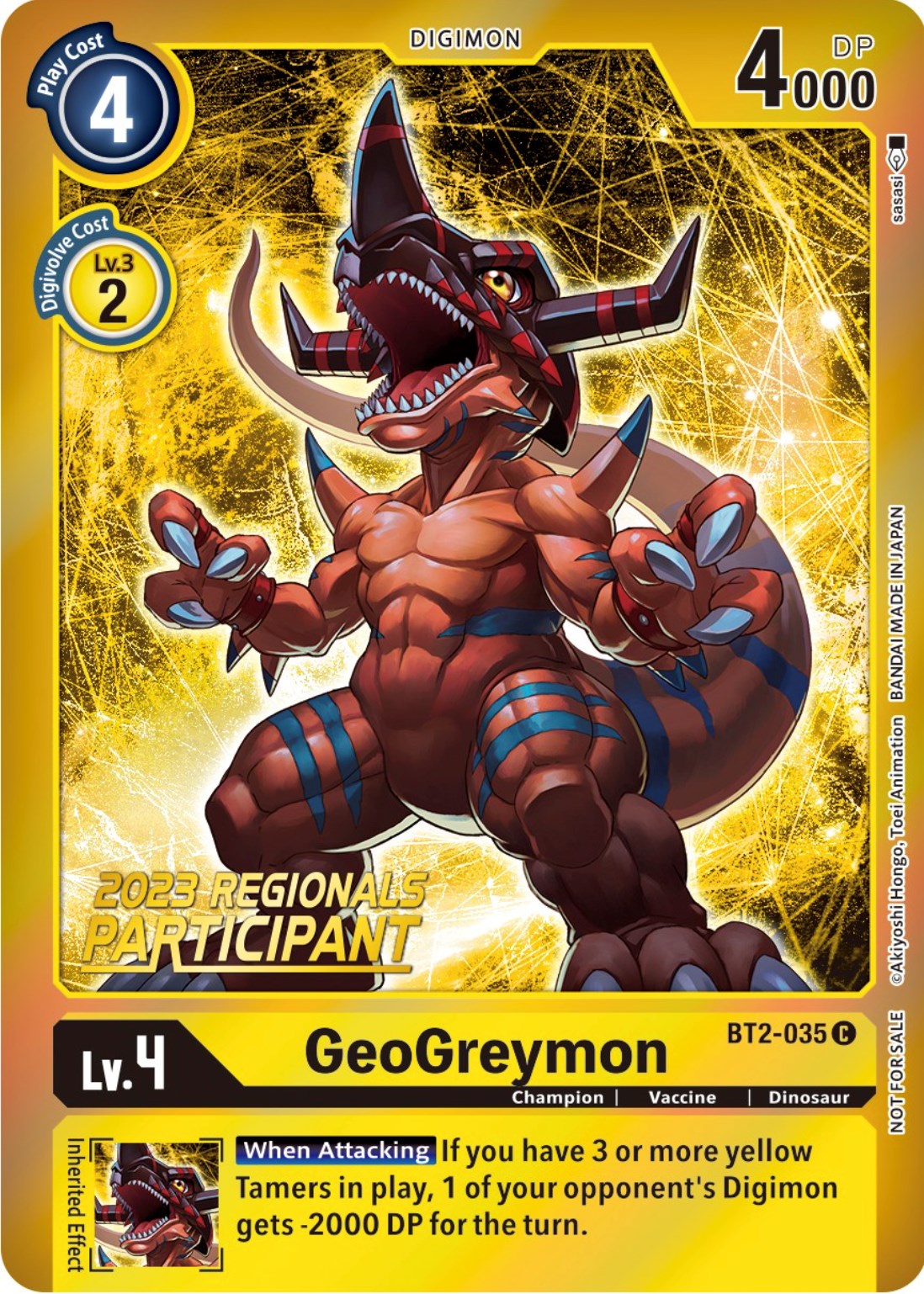 GeoGreymon [BT2-035] (2023 Regionals Participant) [Release Special Booster Promos] | Clutch Gaming