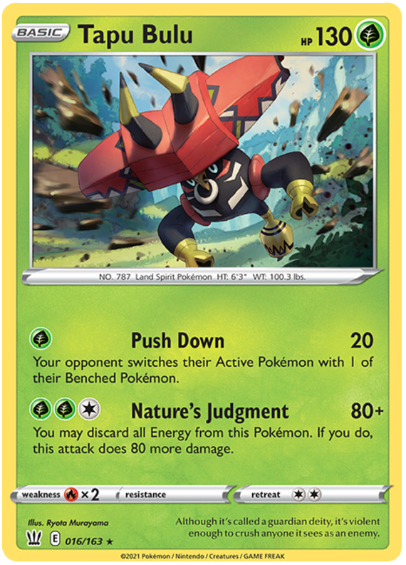 Tapu Bulu (016/163) (Theme Deck Exclusive) [Sword & Shield: Battle Styles] | Clutch Gaming