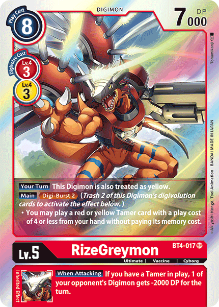 RizeGreymon [BT4-017] [Great Legend] | Clutch Gaming