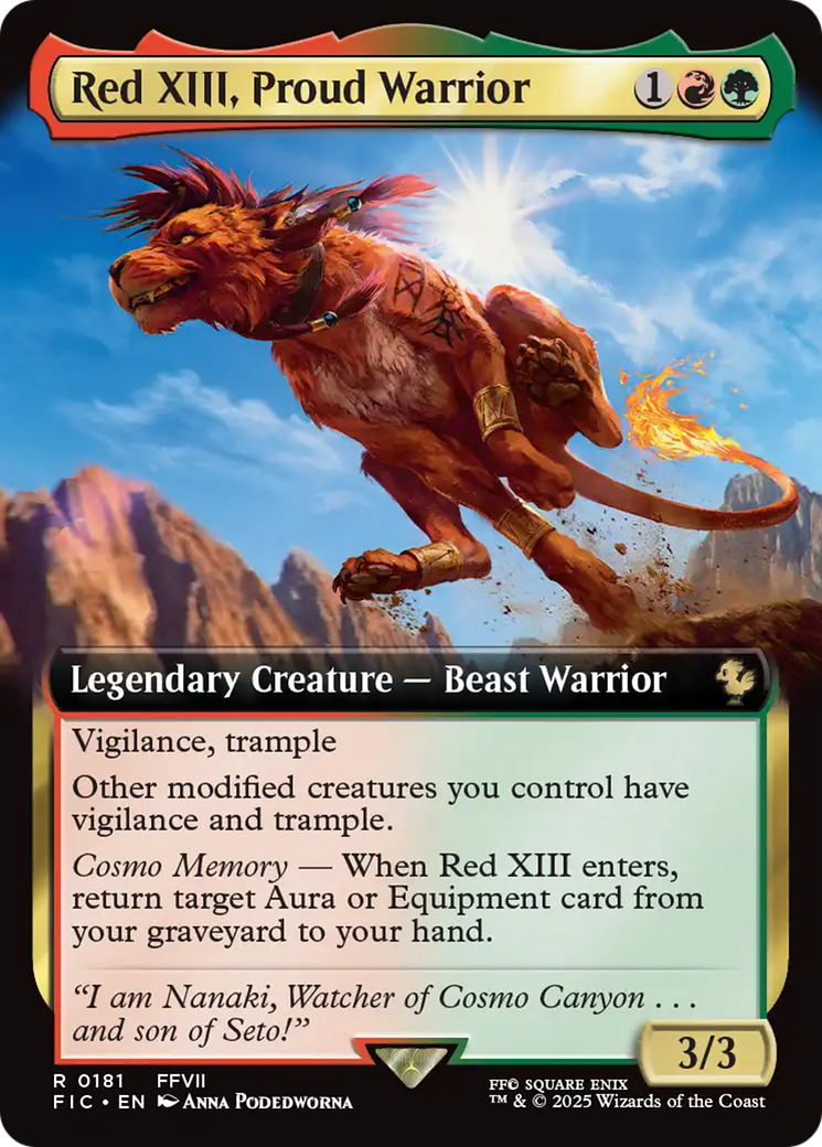 Red XIII, Proud Warrior (Extended Art) [FINAL FANTASY Commander] | Clutch Gaming