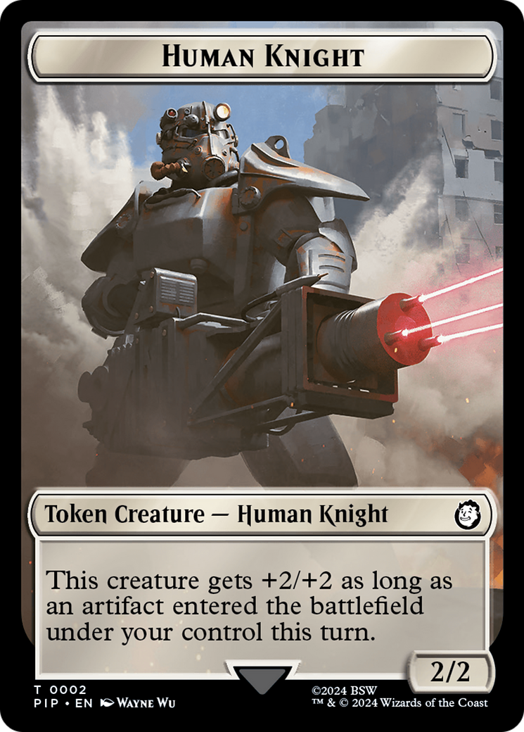 Human Knight // Food (0014) Double-Sided Token [Fallout Tokens] | Clutch Gaming