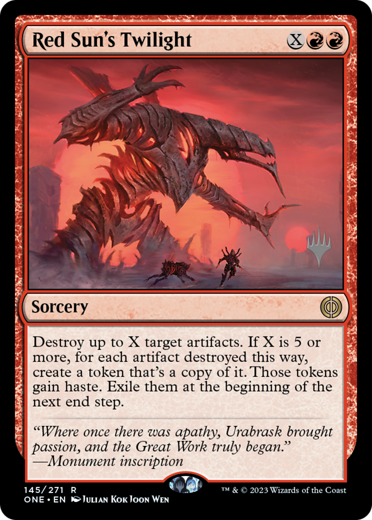 Red Sun's Twilight (Promo Pack) [Phyrexia: All Will Be One Promos] | Clutch Gaming