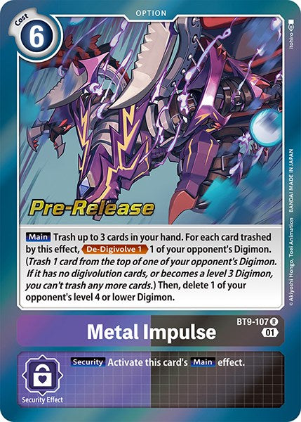 Metal Impulse [BT9-107] [X Record Pre-Release Promos] | Clutch Gaming