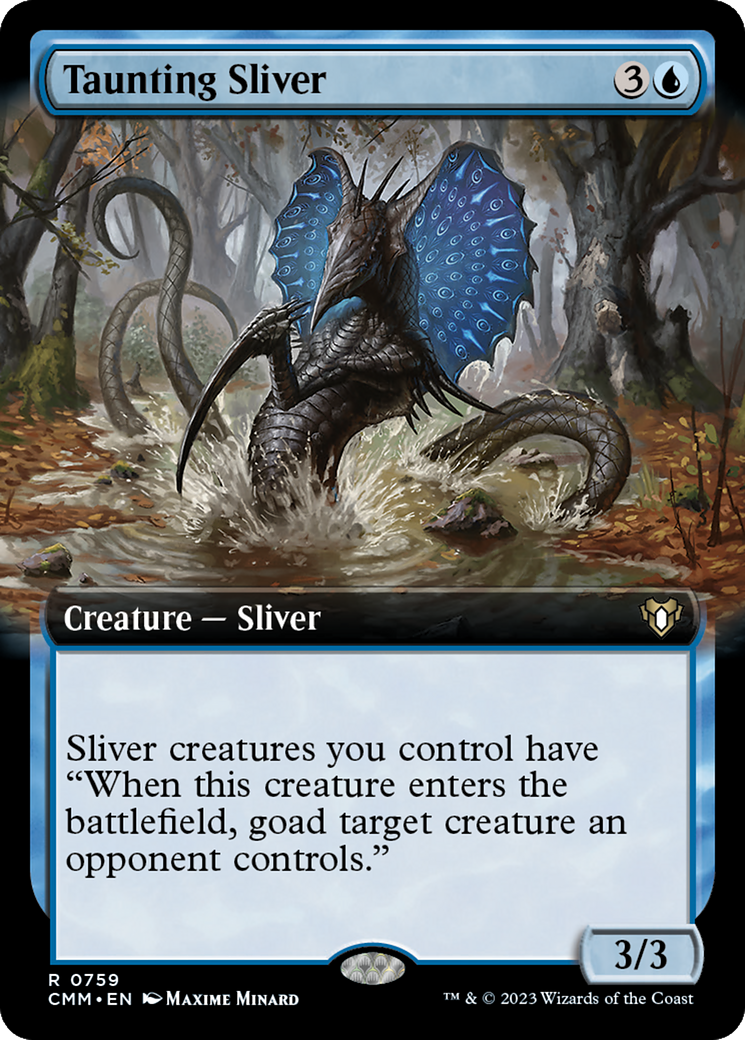 Taunting Sliver (Extended Art) [Commander Masters] | Clutch Gaming