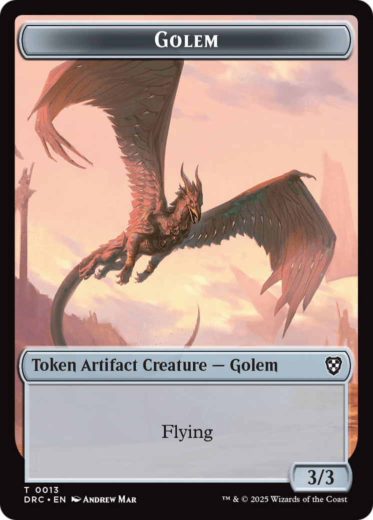 Golem (0013) // Nalaar Aetherjet Double-Sided Token [Aetherdrift Tokens] | Clutch Gaming