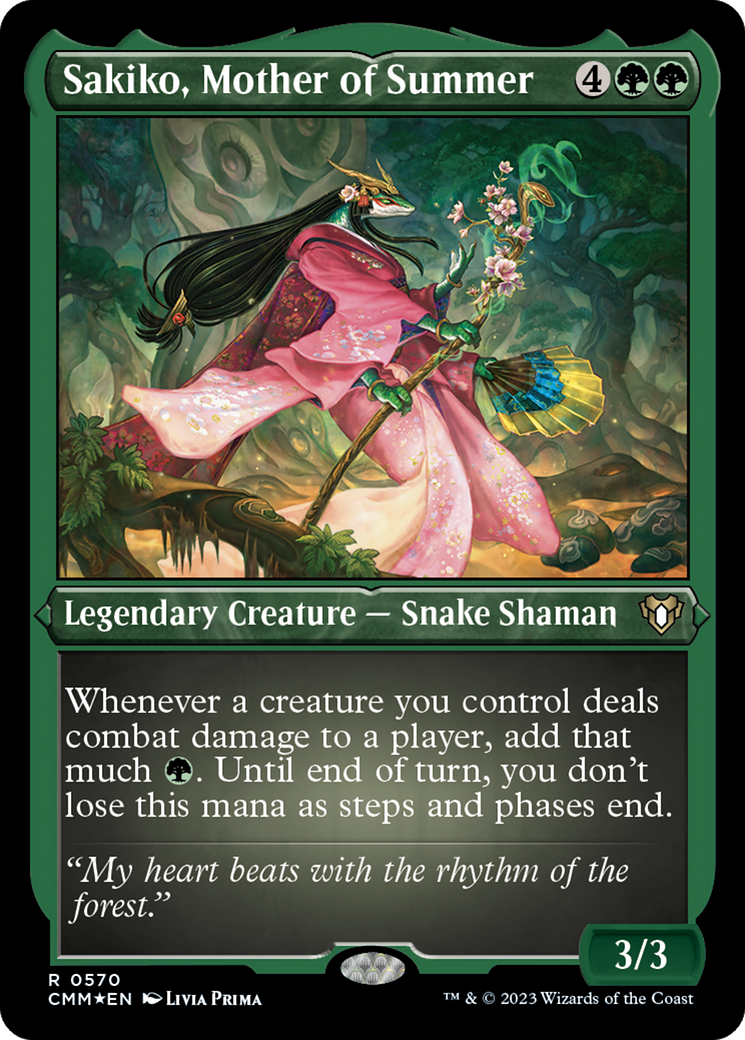 Sakiko, Mother of Summer (Foil Etched) [Commander Masters] | Clutch Gaming