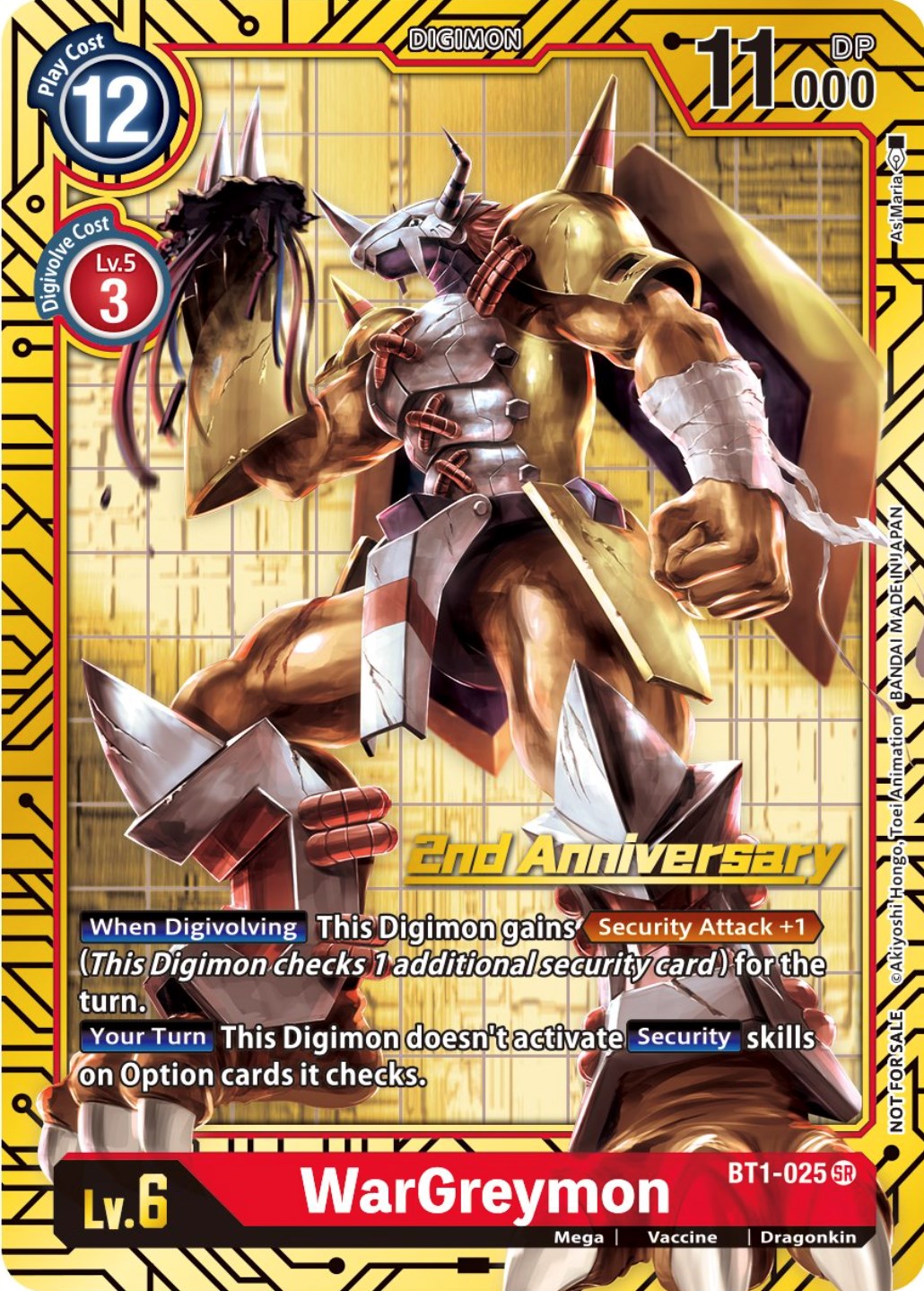 WarGreymon [BT1-025] (2nd Anniversary Card Set) [Release Special Booster Promos] | Clutch Gaming