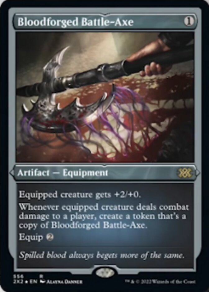 Bloodforged Battle-Axe (Foil Etched) [Double Masters 2022] | Clutch Gaming