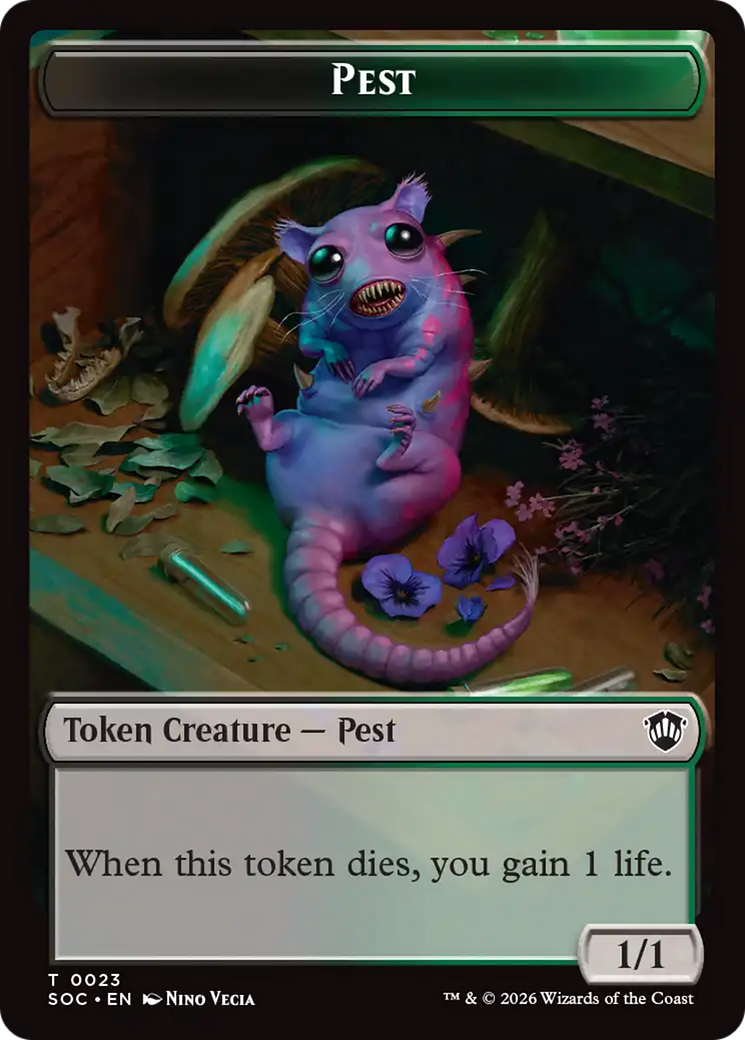 Saproling // Pest (0023) Double-Sided Token [Secrets of Strixhaven Commander Tokens] | Clutch Gaming