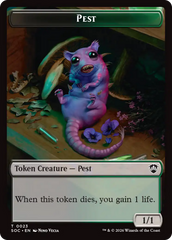 Saproling // Pest (0023) Double-Sided Token [Secrets of Strixhaven Commander Tokens] | Clutch Gaming