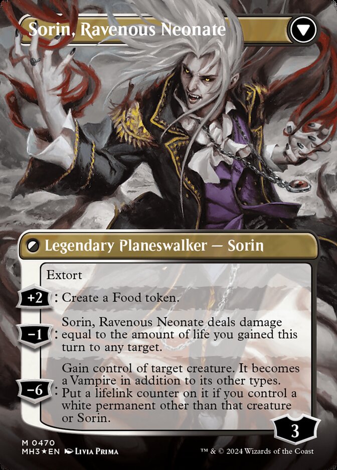 Sorin of House Markov // Sorin, Ravenous Neonate (Borderless) (Textured Foil) [Modern Horizons 3] | Clutch Gaming