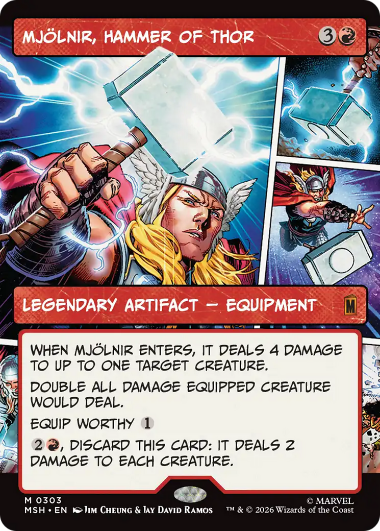 Mjolnir, Hammer of Thor (Borderless) (0303) [Marvel Super Heroes] | Clutch Gaming